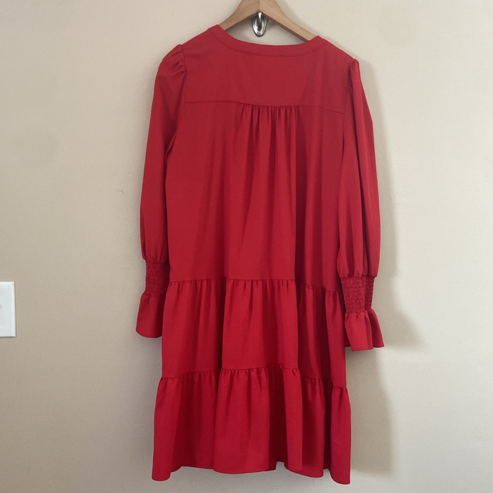 Pomander Place Red Tiered V-Neck Dress - Picture 12 of 12